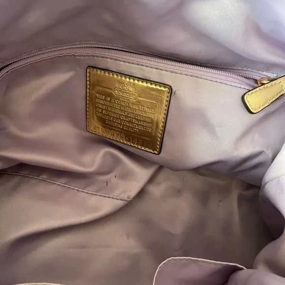 Coach Gold and Purple Floral Satchel - Picture 8 of 9